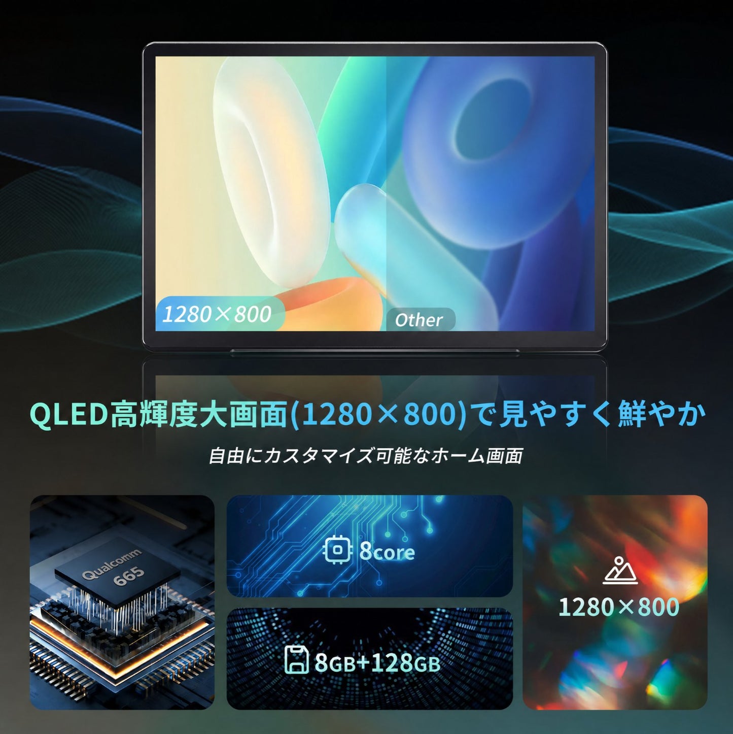 V13G110 10.1インチ QLED 浮動式プレミアムカーナビ